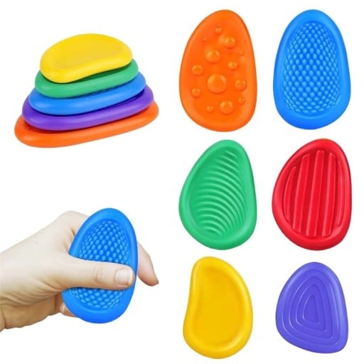 Set of 6 Stress Relief Squeeze Toys Silicone Relaxation Aids Various Textures 4–7 cm for Stress Relief