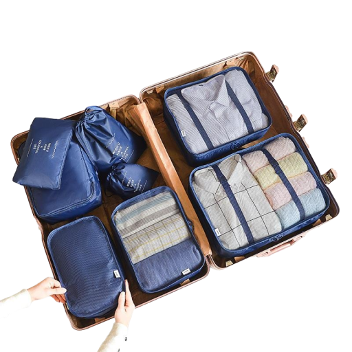 Set of 8 Travel Organisers for Luggage