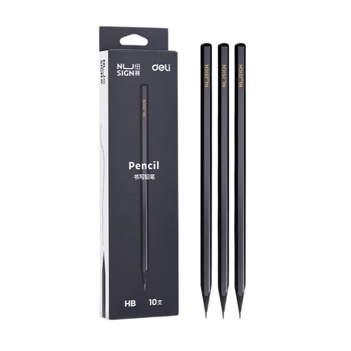 Set of Black Graphite HB Pencils 10 pcs Wooden Pencils with Black Lead Office Writing Supplies for School and Work Gift Packaging