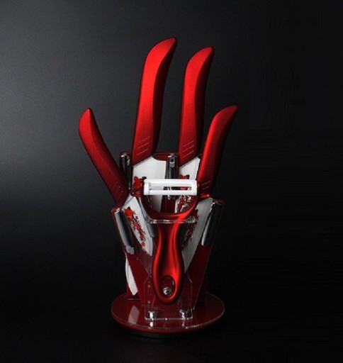 Set of Ceramic Knives with Stand 5 pcs