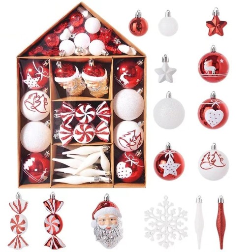 Set of Christmas Ornaments 70 pcs H1166