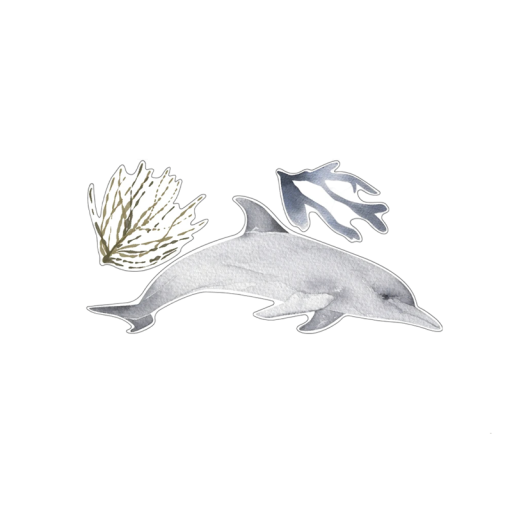 Set of Decorative Stickers with Underwater Theme 60 x 30 cm PVC Wall Stickers Marine World for Bathroom or Room