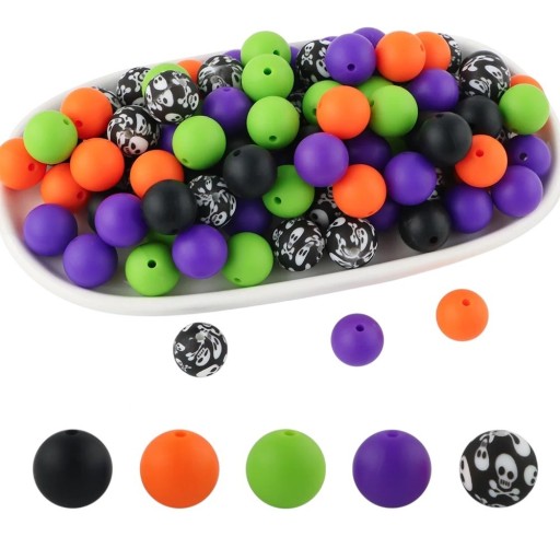 Set of Silicone Beads 15 x 15 mm Round Beads 20 pcs in Five Shades of 4 Pieces Each Creative Material for Making Bracelets Necklaces Pendants and Decorations