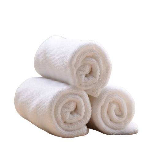 Set of White Towels 10 pcs Face Towels Soft Terry Towels 10 pcs 25 x 25 cm