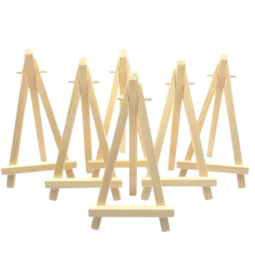 Set of Wooden Stands for Decorations 10 pcs 15 x 8 cm Artist Stand Natural Wood for Displaying Pictures, Photos and Ornaments