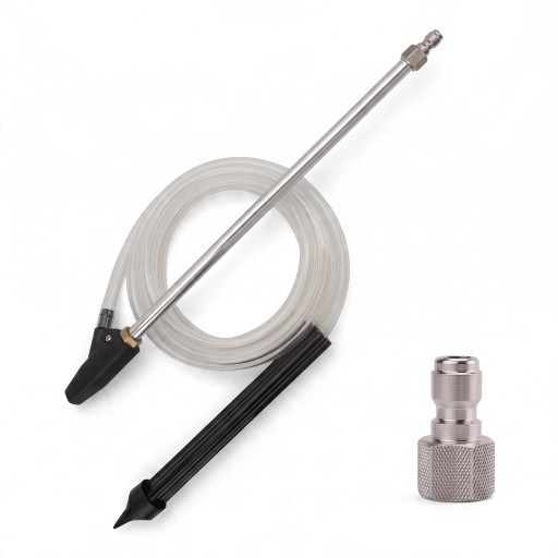 Set pentru sablare cu aparat de spălat sub presiune Conector rapid 1/4" Duza ceramică #035 Accesoriu din oțel inoxidabil 46 cm Țeavă de aspirație 3 m