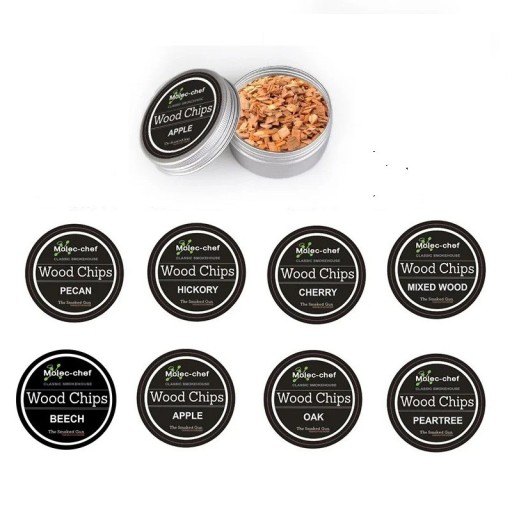 Set per affumicare cocktail con bicchiere da whisky Cappuccio in legno con aroma di 8 legni Pekan, Quercia, Mela, Ciliegia, Pero Accessori per bar