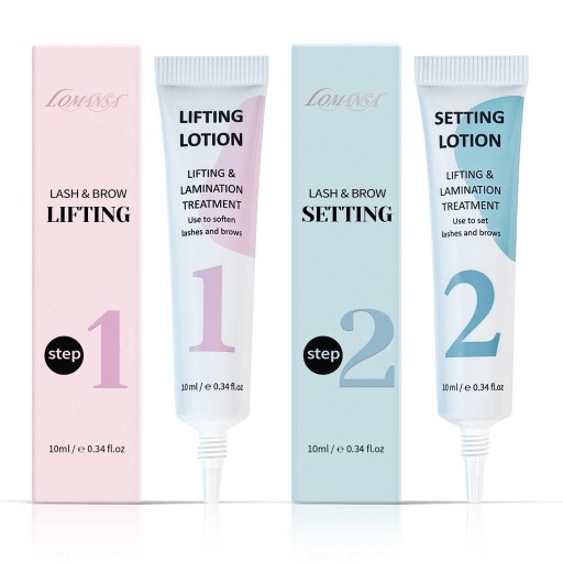Set Professionale per Laminazione delle Sopracciglia e Lash Lift 2×10 ml Sistema a Due Fasi Lifting e Fissaggio Lozione Permanenti per Sopracciglia e Ciglia