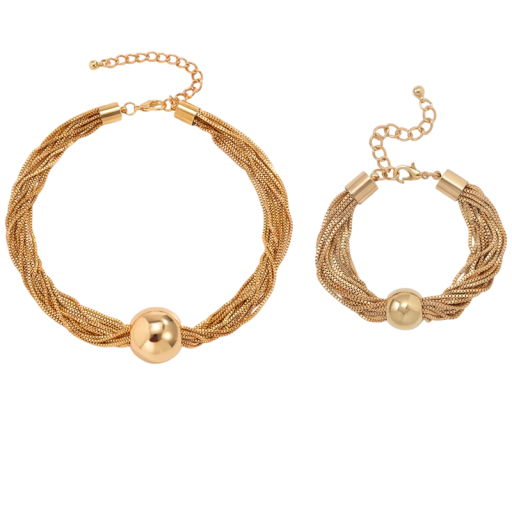 Set punk con collana 40+7 cm e bracciale 16+5 cm Gioielli bohemien in lega di zinco Accessori femminili audaci regalo per feste