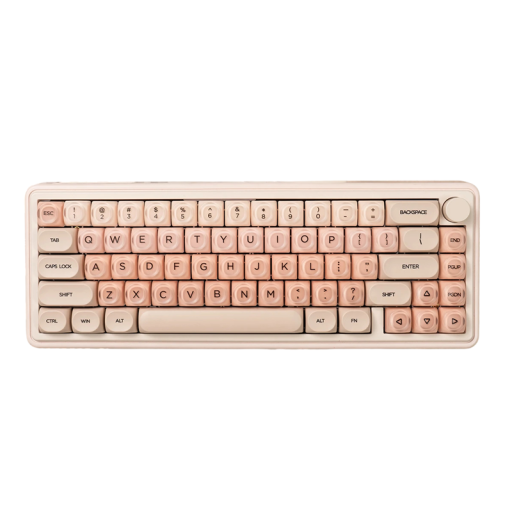 Set ronde keycaps HOA 132 stuks PBT+PC voor MX schakelaars beige roze keycaps voor mechanisch toetsenbord
