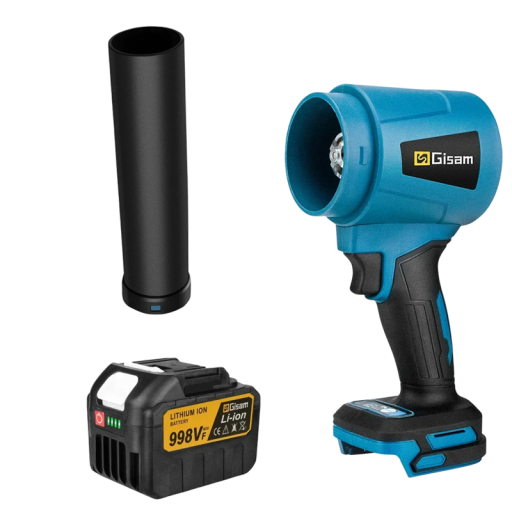 Set suflantă electrică turbo fără perii 300.000 rpm 400 m/s Suflantă de praf portabilă Makita 3000 W Baterie 18V 6.0 Ah Încărcător Sistem de curățat