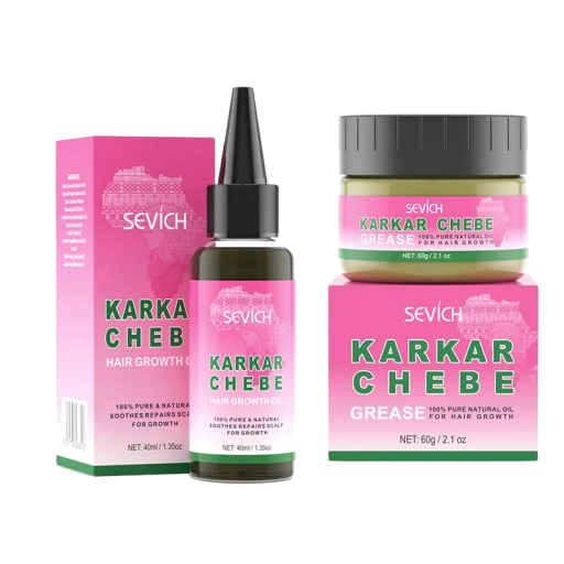 Set ulei Batana 40 ml și unt pentru creșterea părului 100% natural Îngrijire pentru alopecie Semințe Chebe Ulei Karkar Ulei de susan Regenerare a părului