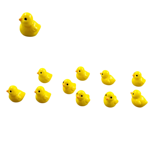 Set van 10 mini figuurtjes eend Harsdecoraties voor mini tuin, bloempot, aquarium en creatief knutselen