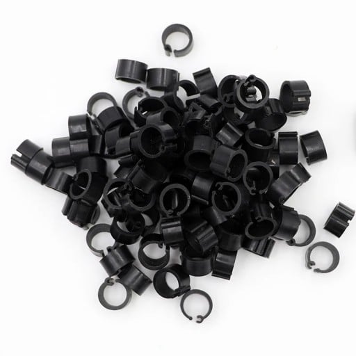 Set van 100 stuks kleurrijke vogelpootringen van 8 mm Kunststof clips voor het ringen van duiven, papegaaien en pluimvee Vogelidentificatietags