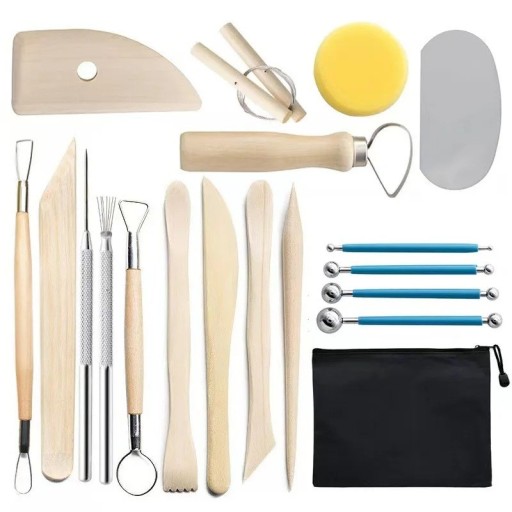 Set van 19 stuks modelleer- en beeldhouwgereedschap voor keramiek Klei Wasmaterialen Ambachten Vormen Snijden Modellen