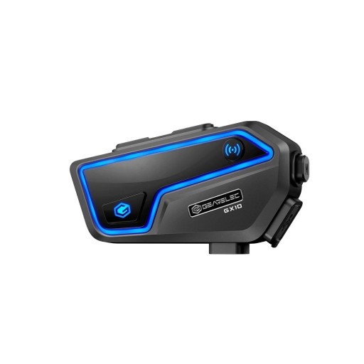 Set van 2 GEARELEC GX10 intercoms Bluetooth 5.2 IP67 10 rijders 2000 m HIFI-geluid Muziek delen DSP CVC FM-radio Batterijduur tot 40 uur