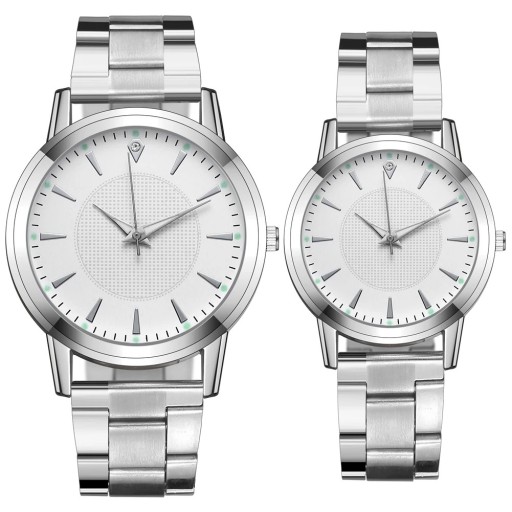 Set van 2 heren- en dameshorloges zilverkleur Legering Elegant design Klassieke wijzerplaten Stijlvol accessoire Cadeau voor koppels