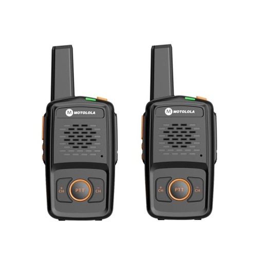 Set van 2 mini zenders Motolola AR-N1 met 16 kanalen frequentie 400–470 MHz dubbele PTT opladen USB-C zwart voor outdoor en werk