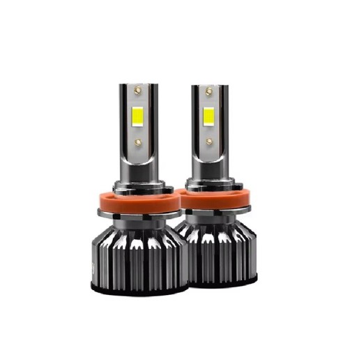 Set van 2 stuks LED autolampen 9006 HB4 Geprofileerde koellichaam van aluminium 6063 Zwarte behuizing en wit licht Vervanging van halogenen in auto's