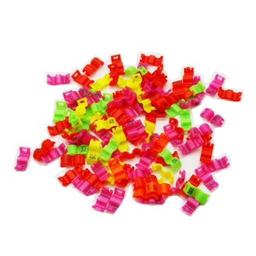 Set van 20 gekleurde vogelpootringen van 2,7 mm Kunststof clips voor het ringen van duiven, kanaries en papegaaien Identificatietags voor vogels