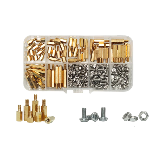 Set van 210 stuks M3 afstandsbussen schroeven moeren verschillende lengtes 6–20 mm messing staal voor montage van printplaten en elektronica
