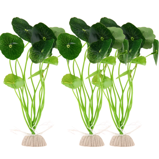 Set van 3 kunstplanten voor het aquarium 22 cm Niet-toxische decoratie voor vissen Realistische aquariumdecoratie Plastic versiering Veilig voor water