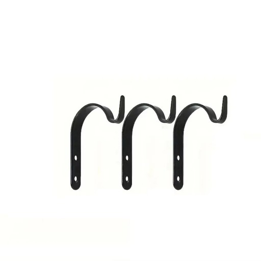 Set van 3 metalen haken 5,8 x 4 cm Zwarte wandhaken Decoratie- of organisatiehouder