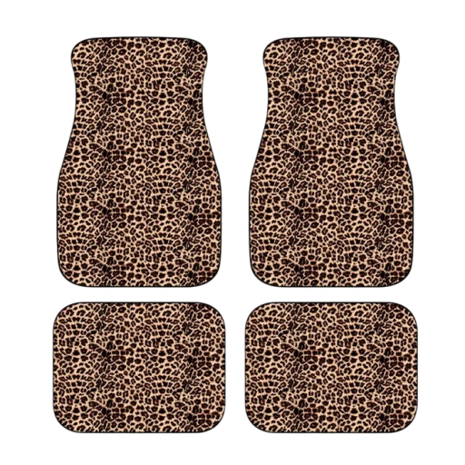 Set van 4 autobezems met dierenpatronen, 44 x 68 cm en 44 x 33 cm, autobezems voor de voor- en achtervloer voor een stijlvolle interieur