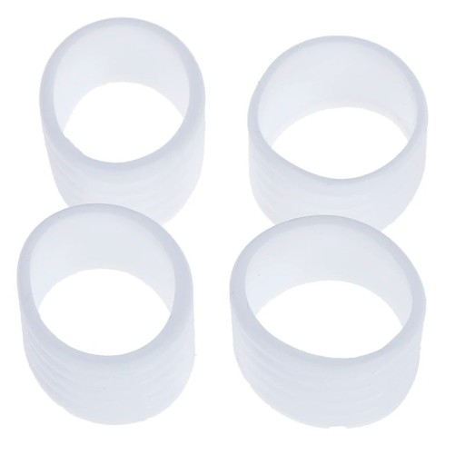 Set van 4 gekleurde rubberen ringen voor tennisracket handvat om wegglijden van de grip te voorkomen