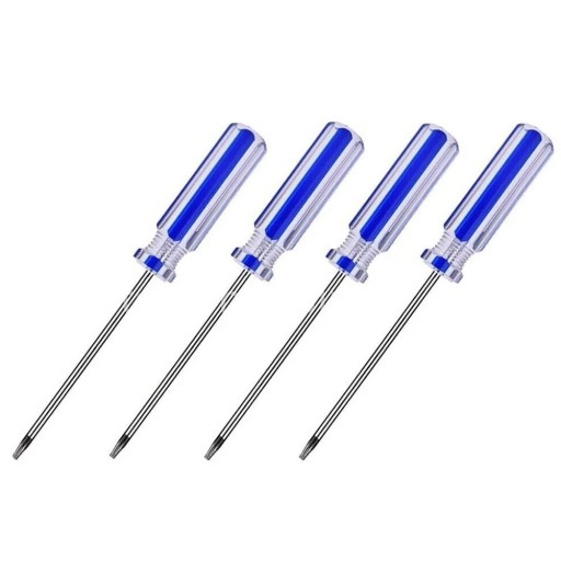 Set van 4 precisie Torx-schroevendraaiers T6 T8 T9 T10 met antisliphandgreep voor het repareren van elektronica, telefoons, laptops en gamecontrollers