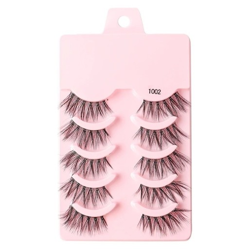 Set van 5 paar nepwimpers Halve nepwimpers Wimperverlengingsset Natuurlijk ogende nepwimpers