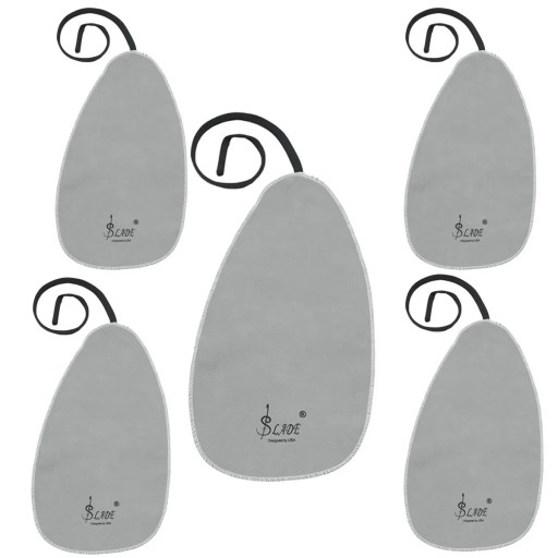 Set van 5 reinigingsdoeken 17 x 33 cm met een koord van 81 cm voor saxofoon, klarinet, trompet, fluit, piccolo, hobo Katoenen stof Universele accessoires