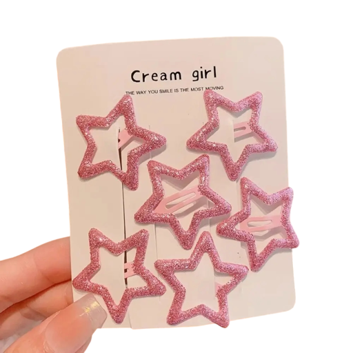 Set van 6 stervormige haarspeldjes Stijlvolle metalen haarspeldjes Leuke kinderaccessoires Haarspeldjes voor meisjes Kleurrijke stervormige haarspeldjes