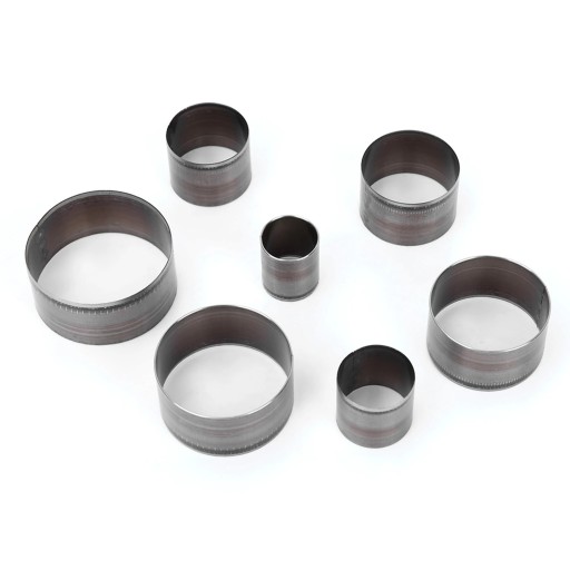 Set van 7 ronde snijmallen voor leer Diameters 20-50 mm Scherpe stalen stansen voor nauwkeurig cirkelvormig snijden en bewerken