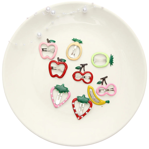 Set van 8 stuks haarspelden voor kinderen met fruitmotief Aardbei appel banaan peer Schattige haarspeldjes voor meisjes