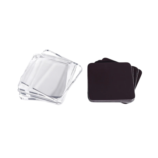 Set van magneten afgeronde vierkanten transparant op eigen foto 50x50x0,3 mm dunne magnetische houders voor de koelkast en het bord