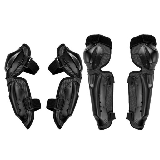 Set van motorbeschermers voor ellebogen en knieën, motocross beschermingsuitrusting, ongeveer 31 cm en 44 cm, stevige constructie, zwart voor rijden