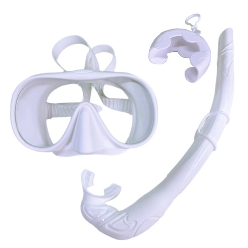 Set van siliconen snorkel 37,5 cm en duikbril 17,5 x 9,5 cm voor volwassenen Draagbare opvouwbare snorkel Snorkel- en duikmasker