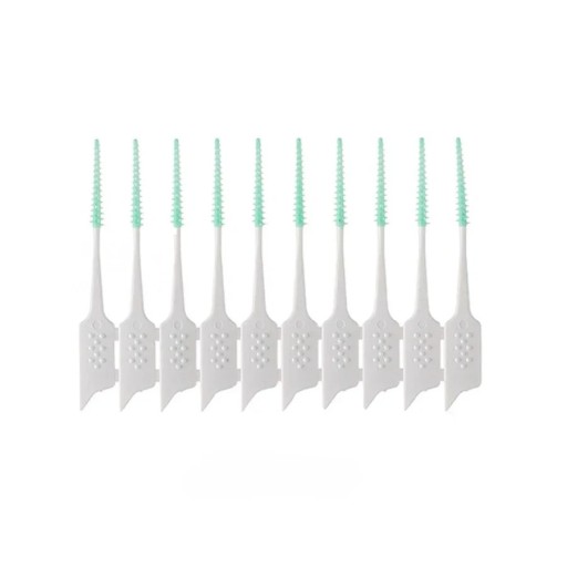 Set von Interdentalbürsten 10 Stück Länge 50 mm feine Bürste Kunststoffausführung farbig zur Reinigung der Interdentalräume