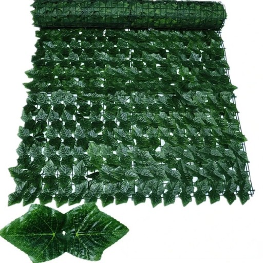 Seto de hiedra artificial de 50 x 100 cm, paneles de valla de hojas verdes, pantalla decorativa para balcón, protección de la privacidad, decoración para el hogar y el jardín.