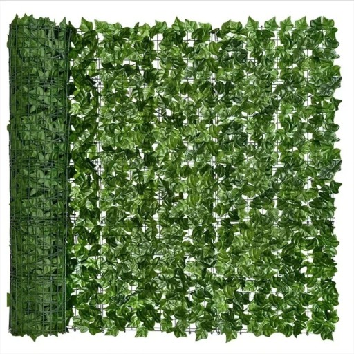 Seto de hiedra artificial de 50 x 300 cm, paneles de hojas verdes, pantalla decorativa para balcón, protección de la privacidad, cercado para jardín, exterior y hogar.