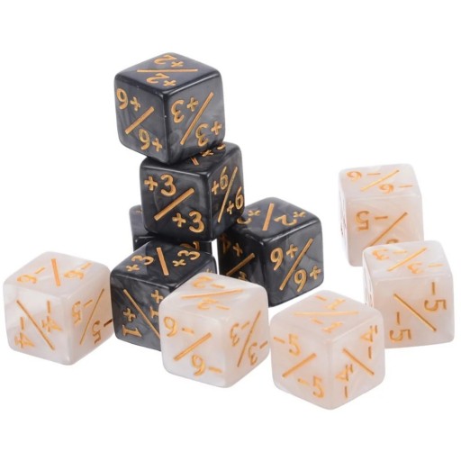 Setti 10 kpl laskentapeliä varten tarkoitettuja noppia 1,6 x 1,6 x 1,6 cm Akryyli Plus Miinus Lautapeleihin ja lasten matematiikan