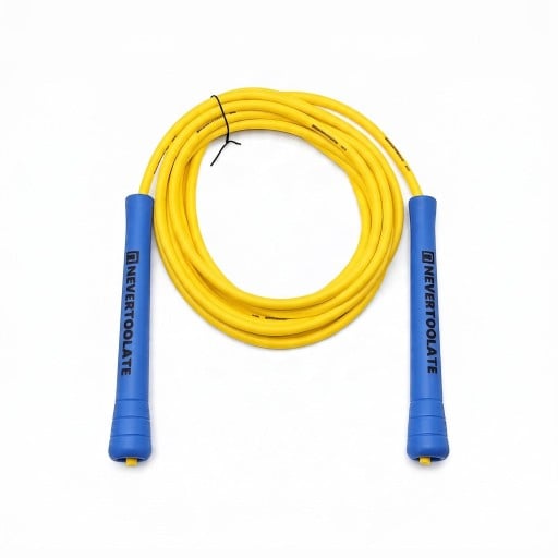 Sfoara de sărit NEVERTOOLATE cu cablu PVC de 6 mm și miez din poliester de 3,2 m Mânere de 15,5 cm Lungime ajustabilă