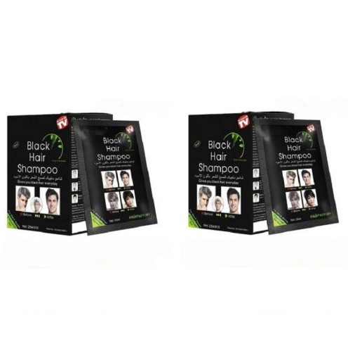 Shampoo per capelli neri Set di dieci shampoo con colore nero per capelli Shampoo per copertura permanente dei capelli bianchi Colore per capelli in shampoo per uomini e donne 25 ml 2 pz