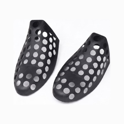 Shoe Toe Shapers 1 Pair 2 Pieces Size EU 42–45 Perforated Plastic Inserts to Prevent Creasing Black For Trainers and Leather Shoes