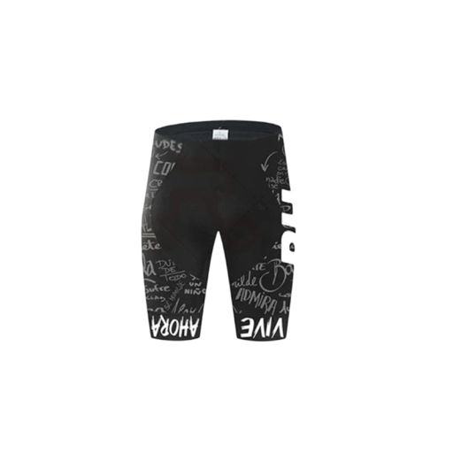 Shorts de cyclisme noirs pour hommes avec motif de textes, pour le cyclisme, le sport et les activités de loisirs