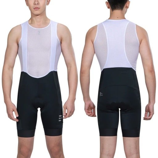 Shorts de cyclisme pour hommes avec bretelles en mesh respirant en nylon élastique élasthanne conception courte pour le cyclisme sur route