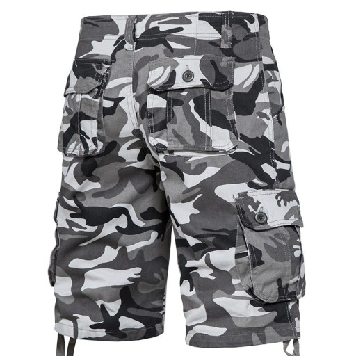Shorts de randonnée en coton pour hommes en camouflage Shorts courts respirants avec poche latérale Longueur jusqu'aux genoux Shorts d'été confortables pour la randonnée et les loisirs