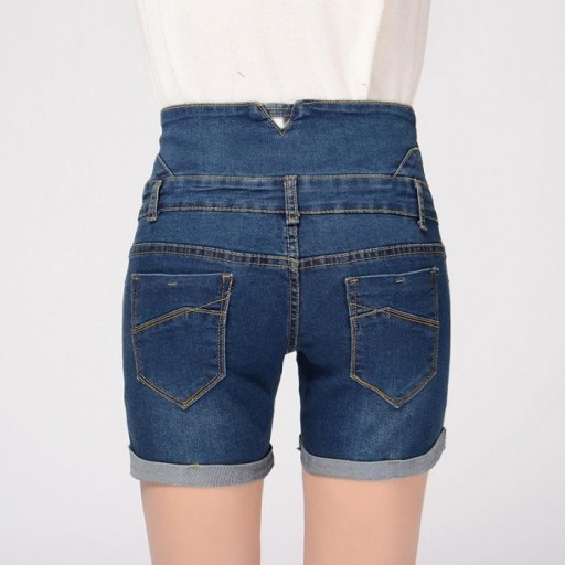 Shorts in denim da donna con vita alta