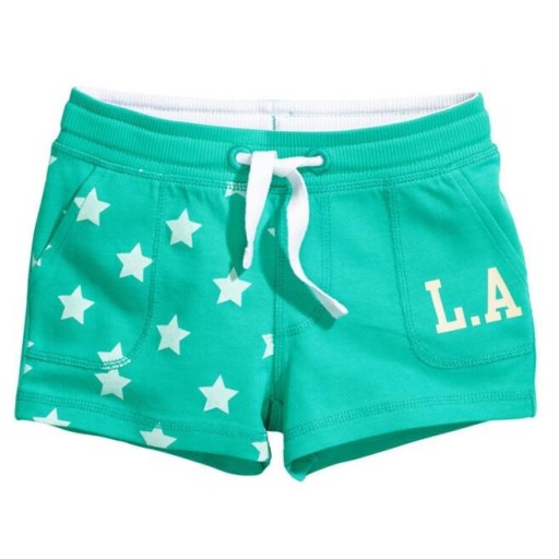 Shorts LA para niñas con estrellas - Verde